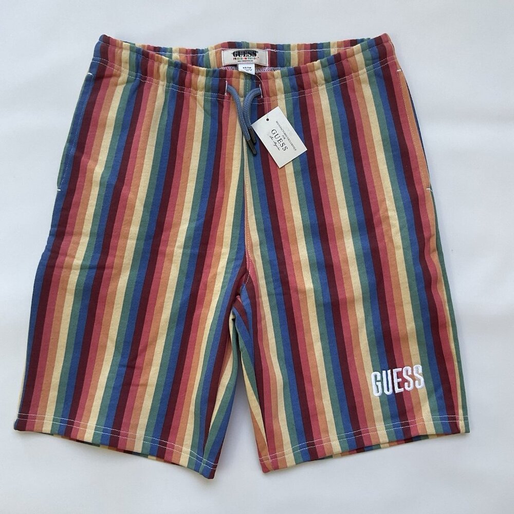 Guess Men’s Friend With You Sweat Short Striped Colored Size XS